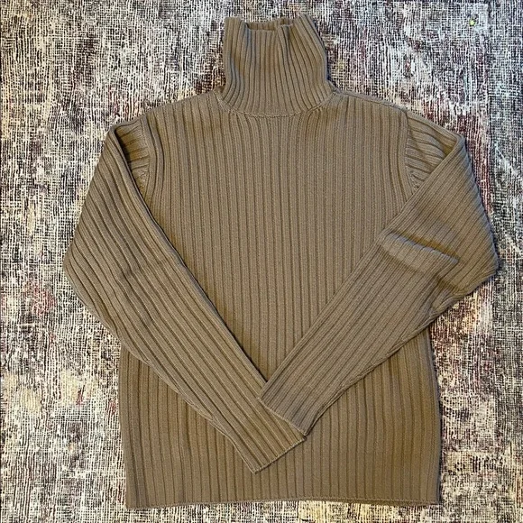 J. Crew Mens Ribbed Merino Wool Sweater in Tan - Picture 1 of 3